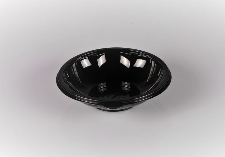 Bols salata rotund negru 500cc+capac transparent